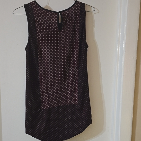 Loft Ladies  Sleeveless Blouse - Black and Burgandy - Picture 3 of 3
